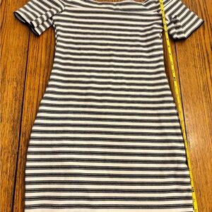 Zara Black and White Striped Mini Dress